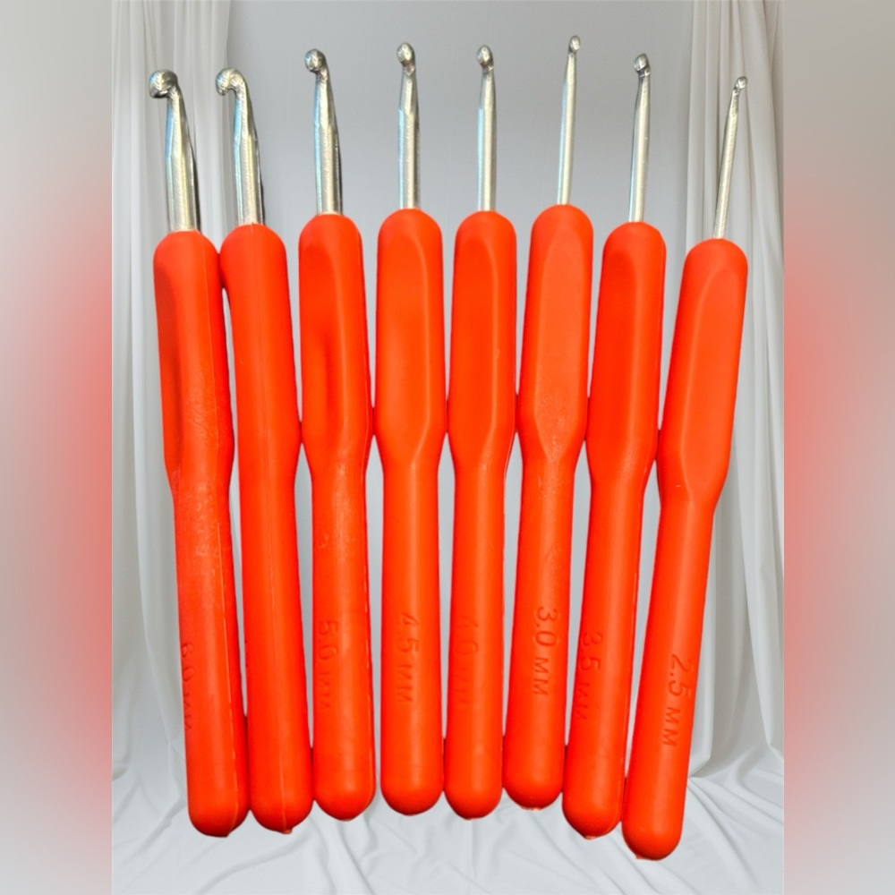 8pcs orange crochet hooks set
